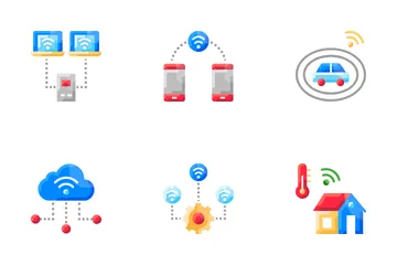 Artificial Intelligence In IOT Icon Pack