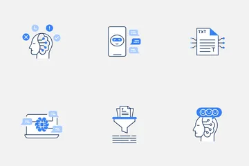 Artificial Intelligence & Natural Language Processing Icon Pack
