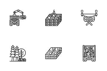 Deforestación de aserraderos Paquete de Iconos