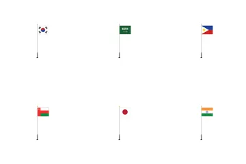 Asian Countries Flag Icon Pack