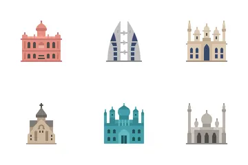 Asian Countries Landmark Icon Pack