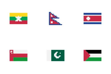 Asian Country Flag Icon Pack