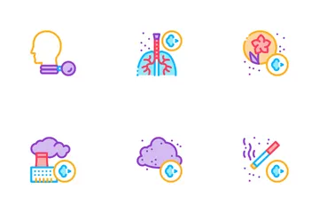 Asthma Sick Allergen Icon Pack