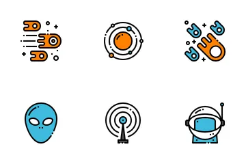 Astronomy Filled Outline Icon Pack