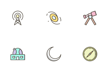 Astronomy Filled Outline Icon Pack