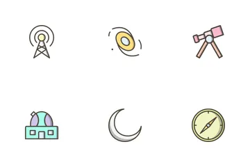 Astronomy Filled Outline Icon Pack