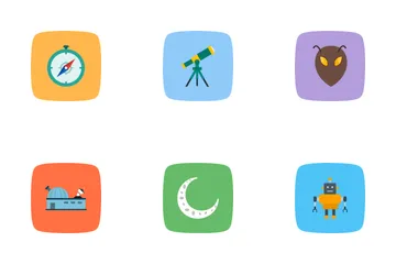 Astronomy Flat Curve BG Icon Pack