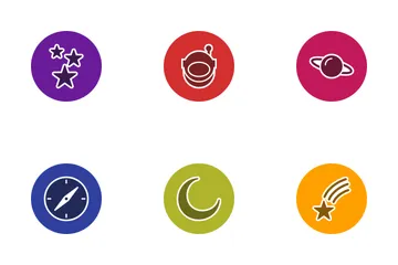 Astronomy Glyph Circle Icon Pack
