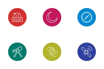 Astronomy Line Circle Icon Pack