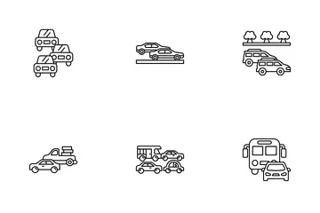 Atasco de tráfico Paquete de Iconos
