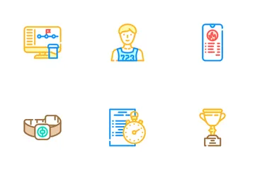 Athlete Sport Equipment Icon Pack