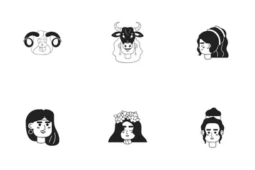 Attractive Mysterious Women Icon Pack
