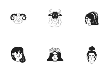 Attractive Mysterious Women Icon Pack