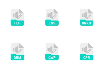 Audio Editing And Music Production File Format Icon Pack