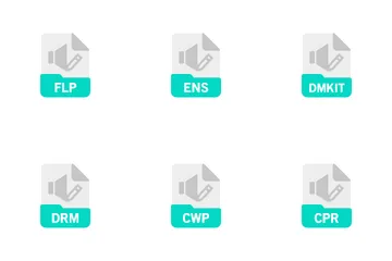 Audio Editing And Music Production File Format Icon Pack
