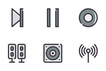Audio Video Filled Line Icon Pack