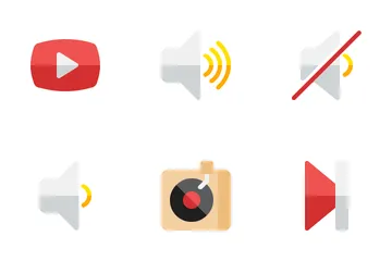 Audio Video Flat Icon Pack