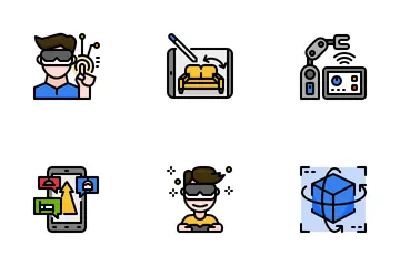 Augmented Reality And Virtual Reality Icon Pack