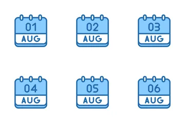 August Calendar Icon Pack