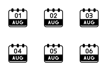 August Calendar Icon Pack