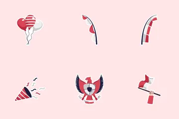 Indépendance de l'Indonésie Sticker Pack d'Icônes