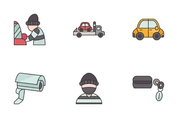 Autodiebstahl Icon Pack