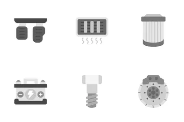 Automotive Spare Parts Icon Pack