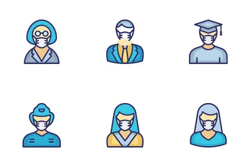 Avatar mit Maske Symbolpack