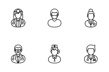 Avatares del personal médico Paquete de Iconos