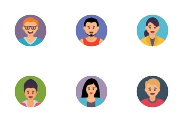 Avatars Flat Circle Icon Pack