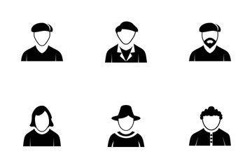 Avatars Glyph Icon Pack