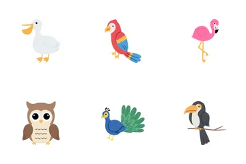 Animales aves Paquete de Iconos