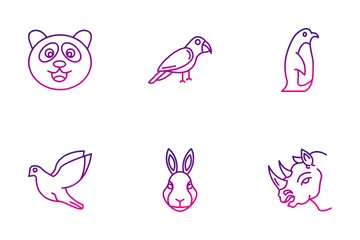 Aves e zoológico Pacote de Ícones