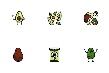 Avocado Food Green Half Icon Pack