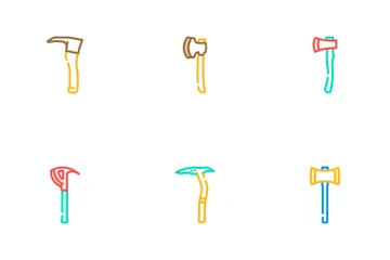 Axe Hatchet Wood Blade Tool Icon Pack