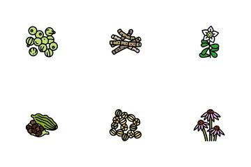Ayurvedic Herbs Medicine Health Icon Pack