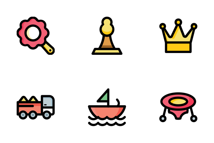 Kids yoga icons set