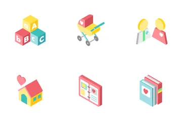 Baby And Pregnancy Isometric - New Life Icon Pack