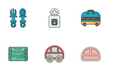 Baby Feeding Tools Icon Pack