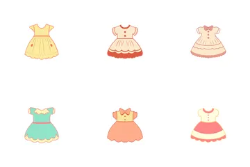 Baby Girl Dress Icon Pack