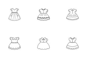 Baby Girl Dress Icon Pack