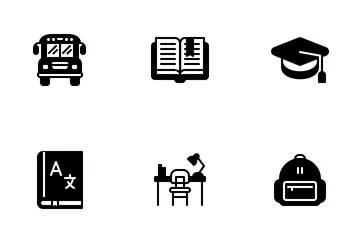 Back To School Glyph Icon Pack