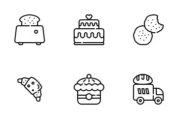 Bäckerei Dessert Icon Pack