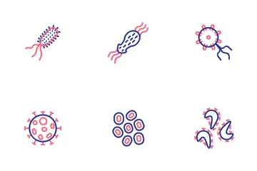 Bacterias y virus Icon Pack