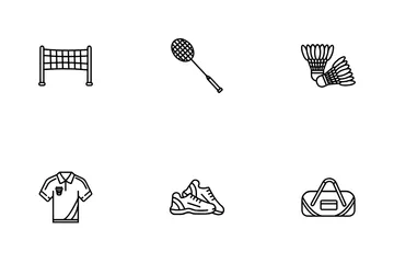 Badminton Equipment Icon Pack