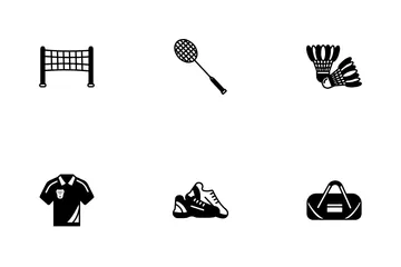 Badminton Equipment Icon Pack