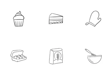 Baking Tools And  Ingredients Icon Pack