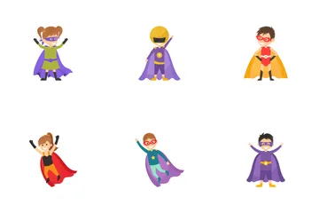 Personaggi dei cartoni animati di supereroi per bambini Icon Pack