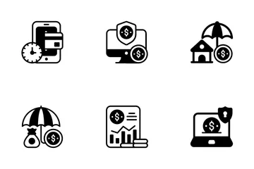 Banca financiera Icon Pack