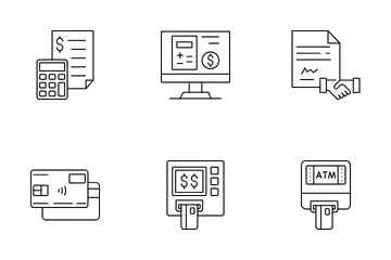 Bancos y finanzas Paquete de Iconos